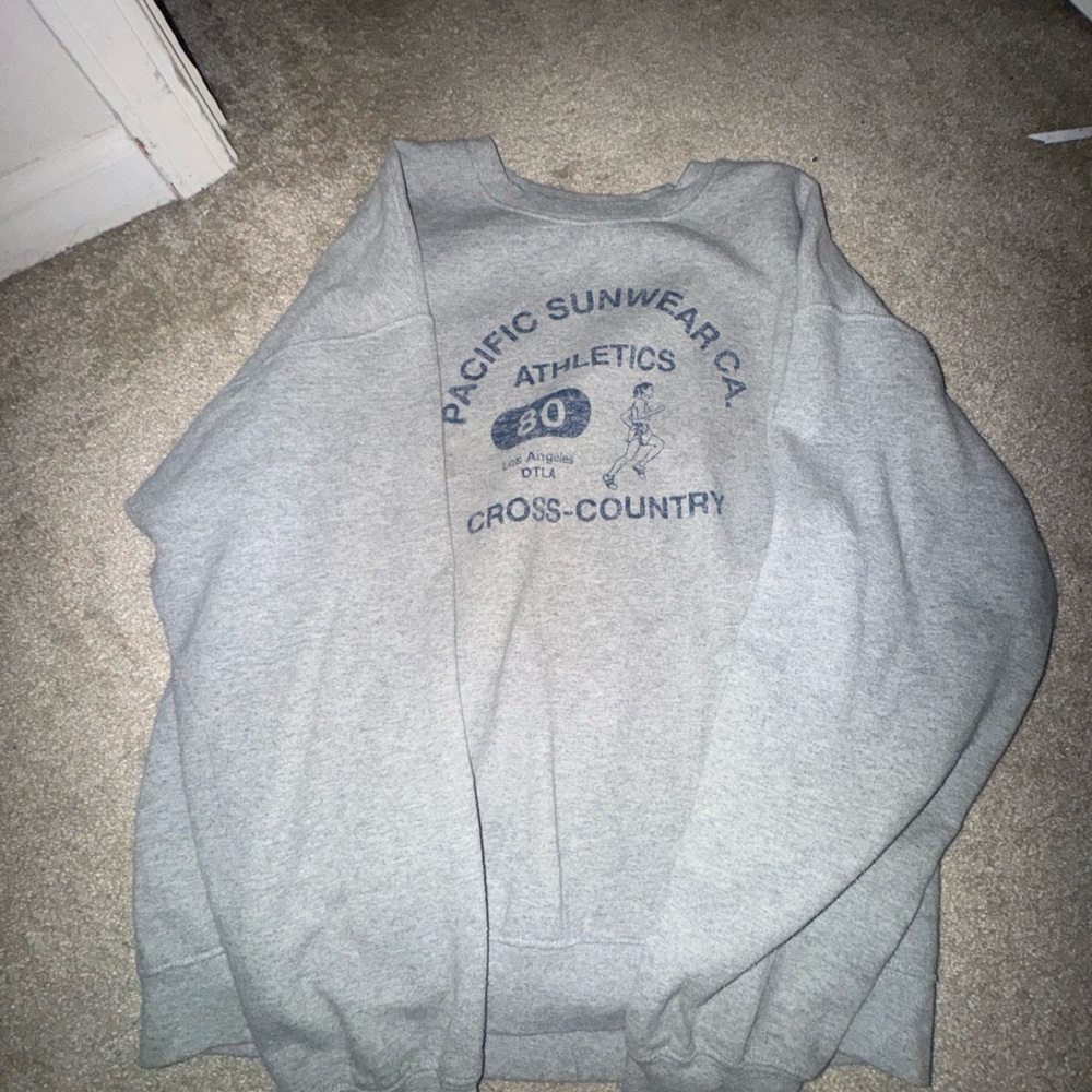 Pacific Sunwear Athletic Gray Crewneck Sweater